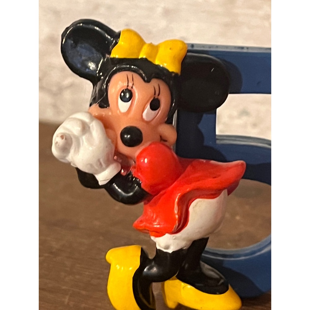 Vintage Disney Minnie Mouse 5th Birthday PVC Figure Cake Topper by Applause - Picture 3 of 4